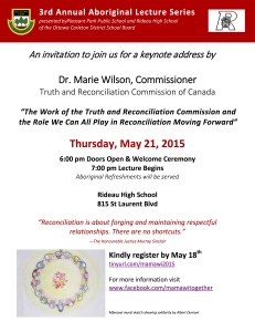 Aboriginal Lecture Series Invitation May 21 2015